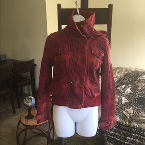 Vintage Hurley plaid jacket with removable hood